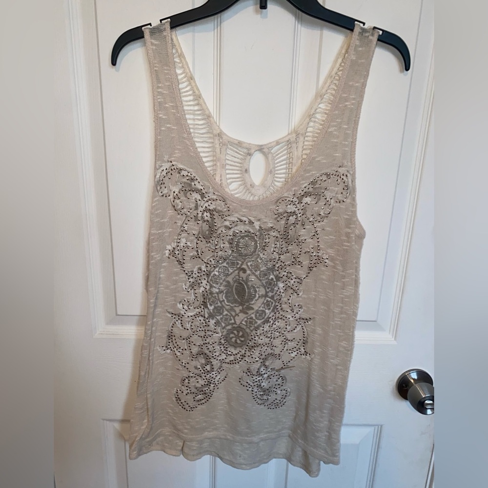 Maurice’s Cream Embellished Tank Top